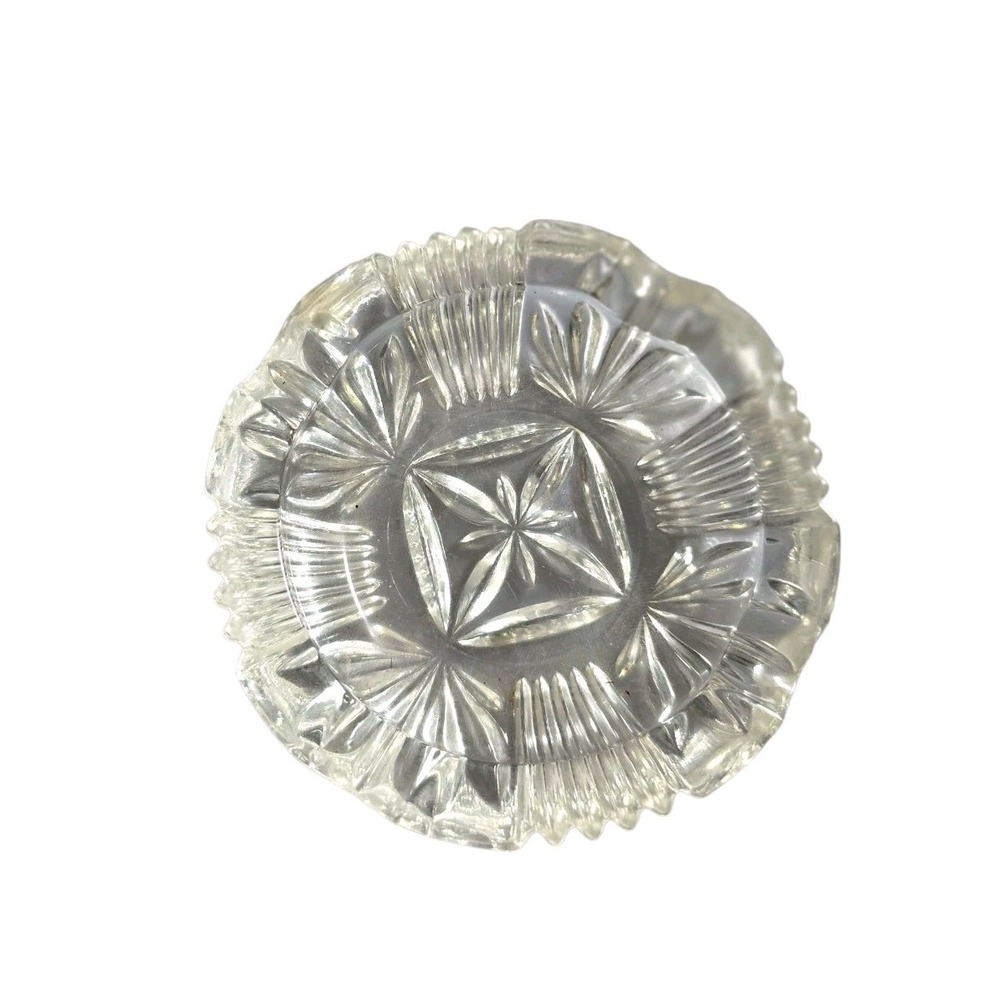 Lead Crystal‎ Ashtray Clear Cut Cigarette Cigar Heavy 4 Inches Vintage